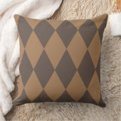 Geometrisches Gold und Beige Diamond Harlequin Mod Kissen (Decke)