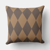 Geometrisches Gold und Beige Diamond Harlequin Mod Kissen (Rückseite)