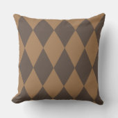 Geometrisches Gold und Beige Diamond Harlequin Mod Kissen (Vorderseite)