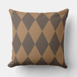 Geometrisches Gold und Beige Diamond Harlequin Mod Kissen