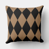 Geometrisches Gold und Black Diamond Harlequin Mod Kissen (Rückseite)