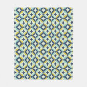 Geometrisches Gold- und Blau-Muster Fleecedecke (Vorderseite)