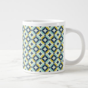 Geometrisches Gold- und Blaumuster Jumbo-Tasse