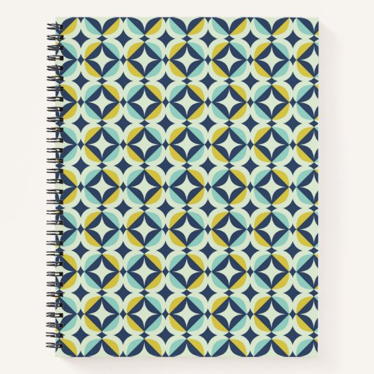 Geometrisches Gold- und Blaumuster Notizblock (Vorderseite)