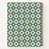 Geometrisches Gold- und Blaumuster Notizblock (Rückseite)