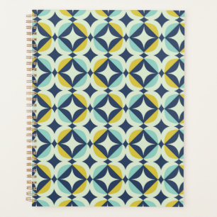 Geometrisches Gold- und Blaumuster Planer