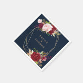 Geometrisches Gold und Red Tropical Wedding Napkin Serviette (Ecke)