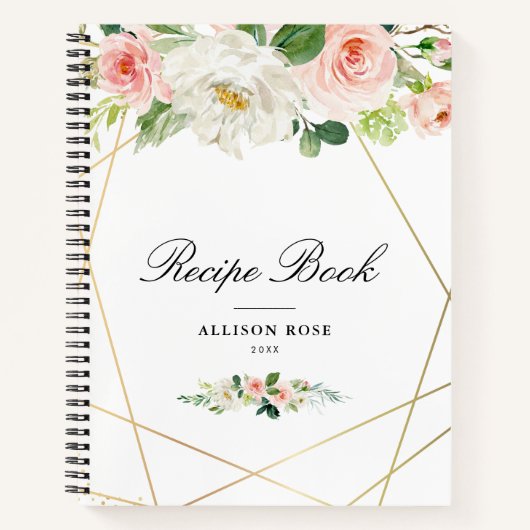 Geometrisches Gold und Rezept Notizblock (Vorderseite)