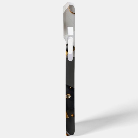 Geometrisches Gold und Schwarz Case-Mate iPhone Hülle (Rückseite / Links)