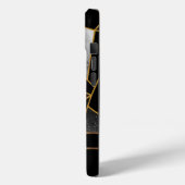 Geometrisches Gold und Schwarz Case-Mate iPhone Hülle (Rückseite / Links)