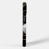 Geometrisches Gold und Schwarz Case-Mate iPhone Hülle (Rückseite / Rechts)