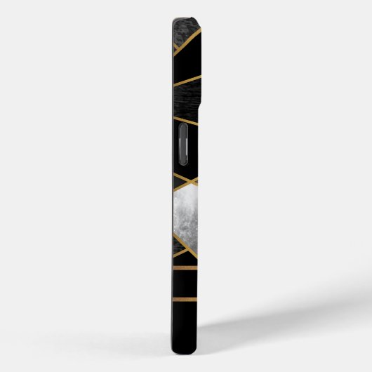 Geometrisches Gold und Schwarz Case-Mate iPhone Hülle (Rückseite / Rechts)
