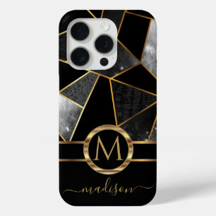 Geometrisches Gold und Schwarz Case-Mate iPhone Hülle