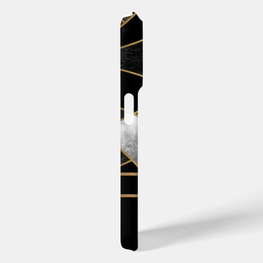Geometrisches Gold und Schwarz Case-Mate iPhone Hülle (Rückseite / Rechts)