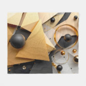 Geometrisches Gold und Schwarz Fleecedecke (Vorderseite (Horizontal))