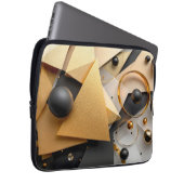 Geometrisches Gold und Schwarz Laptopschutzhülle (Vorne Rechts)