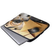 Geometrisches Gold und Schwarz Laptopschutzhülle (Vorne Knopf)