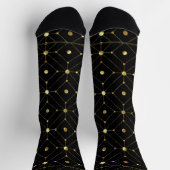 Geometrisches Gold- und Schwarz-Muster Socken (Oben)