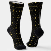 Geometrisches Gold- und Schwarz-Muster Socken (Gewinkelt)