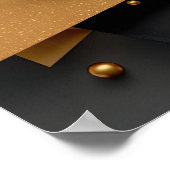 Geometrisches Gold und Schwarz Poster (Ecke)