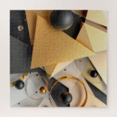 Geometrisches Gold und Schwarz Puzzle (Horizontal)