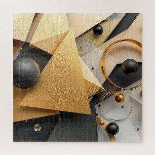 Geometrisches Gold und Schwarz Puzzle