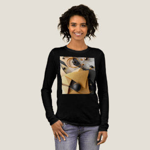 Geometrisches Gold und Schwarz Tri-Blend Shirt