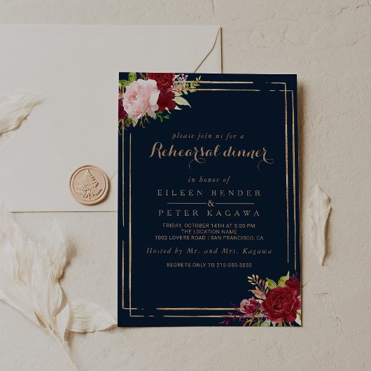 Geometrisches Gold und tropische Probe Einladung