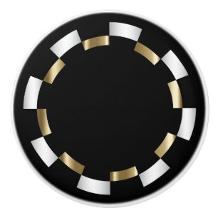 Geometrisches Gold, Weiß u. Schwarzes des Muster- Keramikknauf