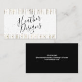 Geometrisches Gold White Foil Shine Muster Visitenkarte (Vorne/Hinten)