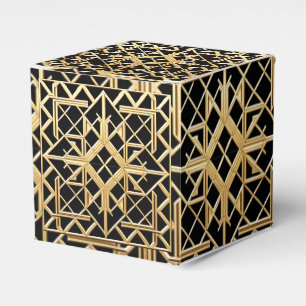 Geometrisches goldenes Art Deco-Muster Geschenkschachtel