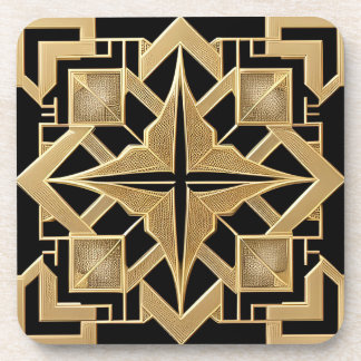Geometrisches Goldenes Art Deco Muster Getränkeuntersetzer