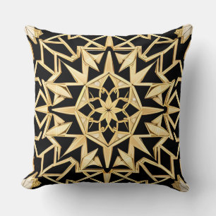 Geometrisches Goldenes Art Deco Muster Kissen