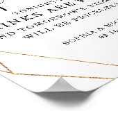 Geometrisches goldenes Burgundy Blush Open Bar Sig Poster (Ecke)