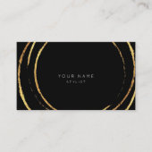 Geometrisches goldenes Foil Circles Black Vip Visitenkarte (Vorderseite)