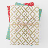 Geometrisches goldenes Muster - benutzerdefinierte Geschenkpapier Set (Beispiel)