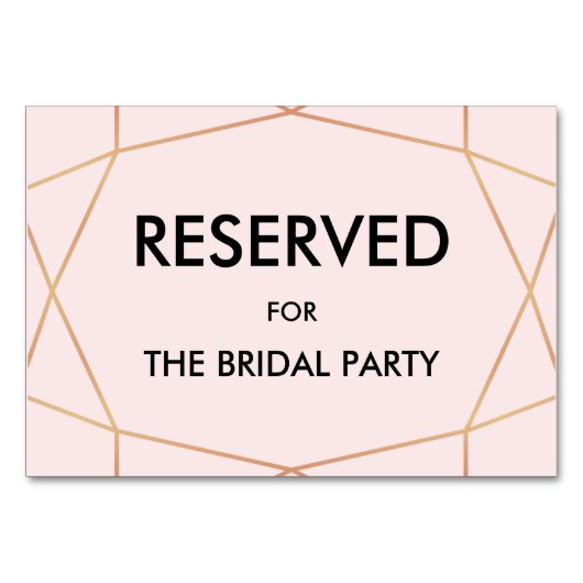 Geometrisches goldenes Zeichen für die Rose | Benu Tischnummer (Rückseite)