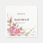 Geometrisches goldfarbenes Frame Rosa Serviette (Vorderseite)