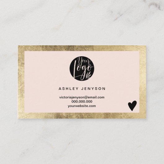 Geometrisches goldfarbenes Schriftzeichen Logo, Re Visitenkarte (Rückseite)