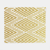 Geometrisches goldglänzendes, nahtloses Muster Fleecedecke (Vorderseite (Horizontal))