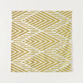 Geometrisches goldglänzendes, nahtloses Muster Wandteppich (Vorderseite (Horizontal))