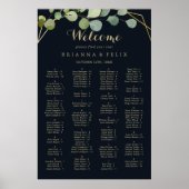 Geometrisches goldgrünes Alphabetisierungsdiagramm Poster (Vorne)