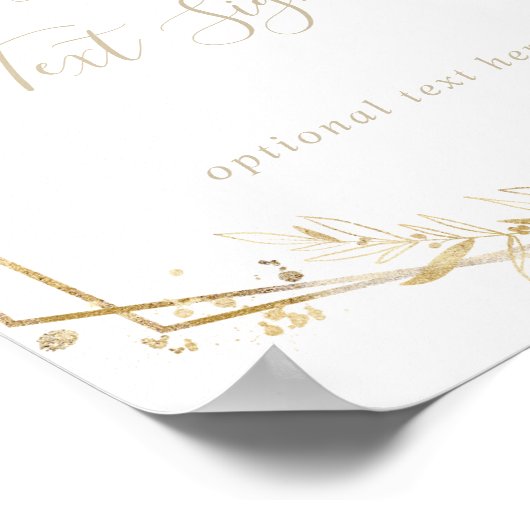 Geometrisches goldgrünes Unterschreiben benutzerde Poster (Ecke)