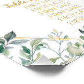 Geometrisches Goldleaf-Hochzeitdiagramm Poster (Ecke)