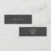 Geometrisches Goldmodernes Minimalistisches Mini Visitenkarte (Vorne/Hinten)