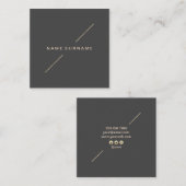 Geometrisches Goldmodernes Minimalistisches Quadratische Visitenkarte (Vorne/Hinten)