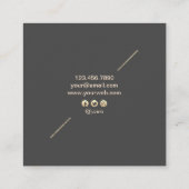 Geometrisches Goldmodernes Minimalistisches Quadratische Visitenkarte (Rückseite)