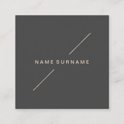 Geometrisches Goldmodernes Minimalistisches Quadratische Visitenkarte (Vorderseite)