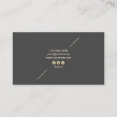 Geometrisches Goldmodernes Minimalistisches Visitenkarte (Rückseite)