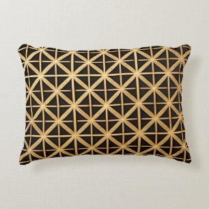 Geometrisches Goldpanel Dekokissen